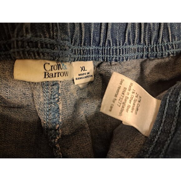 Croft & Barrow Women's Capri Jeans Blue Denim Stretch Waist Pull On Casual XL - Picture 14 of 14